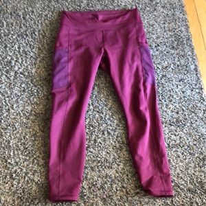 Fabletics Leggings - Maroon with side pockets